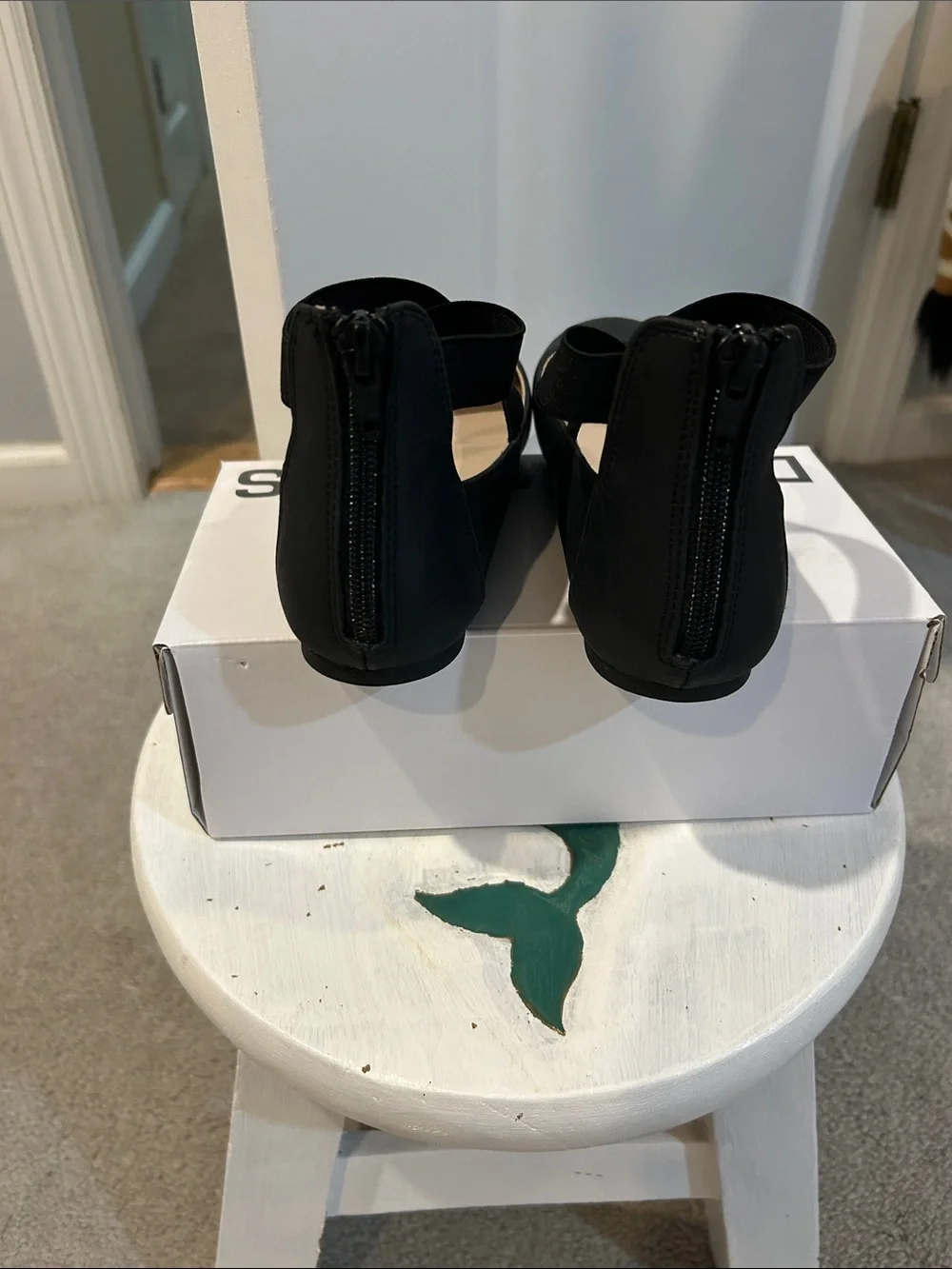 Black Girls Mary Jane Flats with Ankle Strap